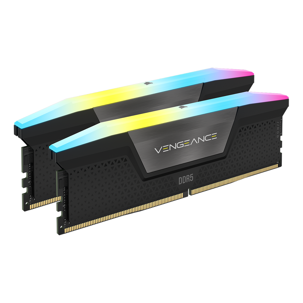 DDR5 6000MT/s 32GB 2x16GB DIMM Unbuffered 36-44-44-96 Std PMIC XMP 3.0 VENGEANCE RGB DDR5 Black Heatspreader Black PCB 1.4V