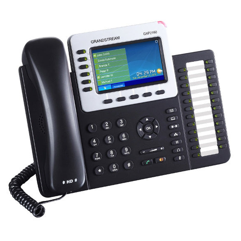 Grandstream GXP2160 6 Line IP Phone, 6 SIP Accounts,  480x272 Colour LCD, Dual GbE, 5 program keys, 24 BLF keys, Built-In Bluetooth