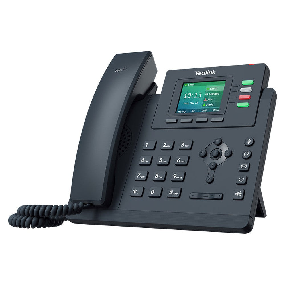 Yealink T33G 4 Line IP phone, 320x240 Colour Display, Dual Gigabit Ports, PoE, HD Voice Quality, No Power Adapter included , Black