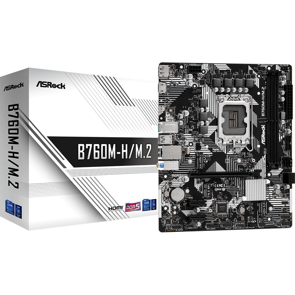 ASROCK Intel B760M Motherboard HDMI DisplayPort Ethernet