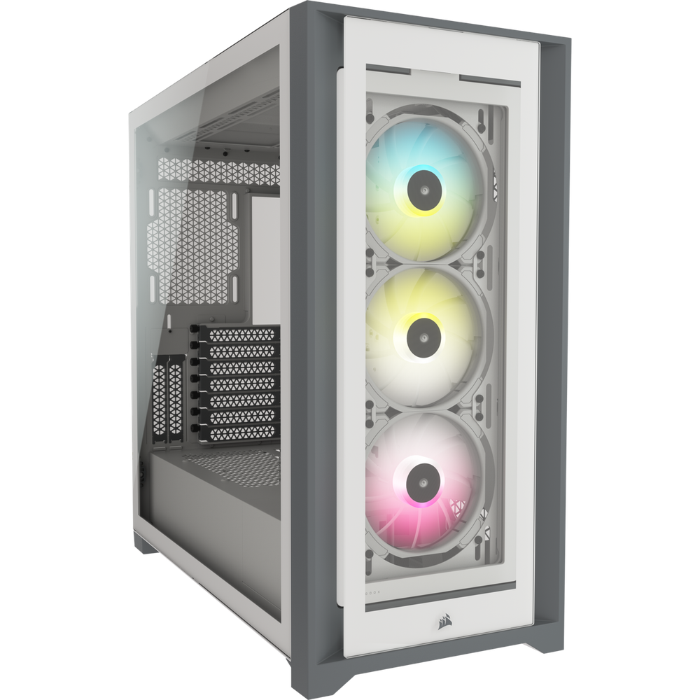 Corsair iCUE 5000X RGB Tempered Glass Mid-Tower Smart Case White