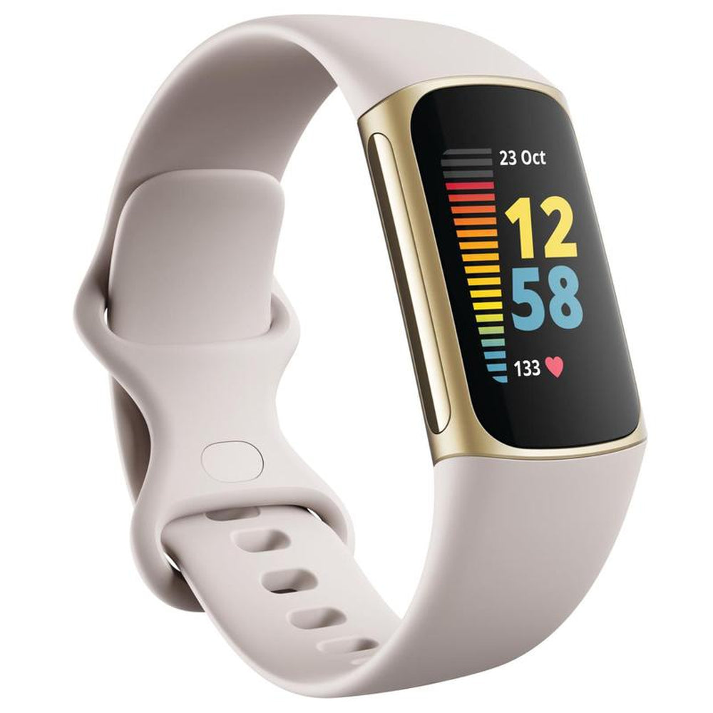 FITBT CHARGE 5LUNAR WHITE/SOFT GOLD STAINLESS STEEL