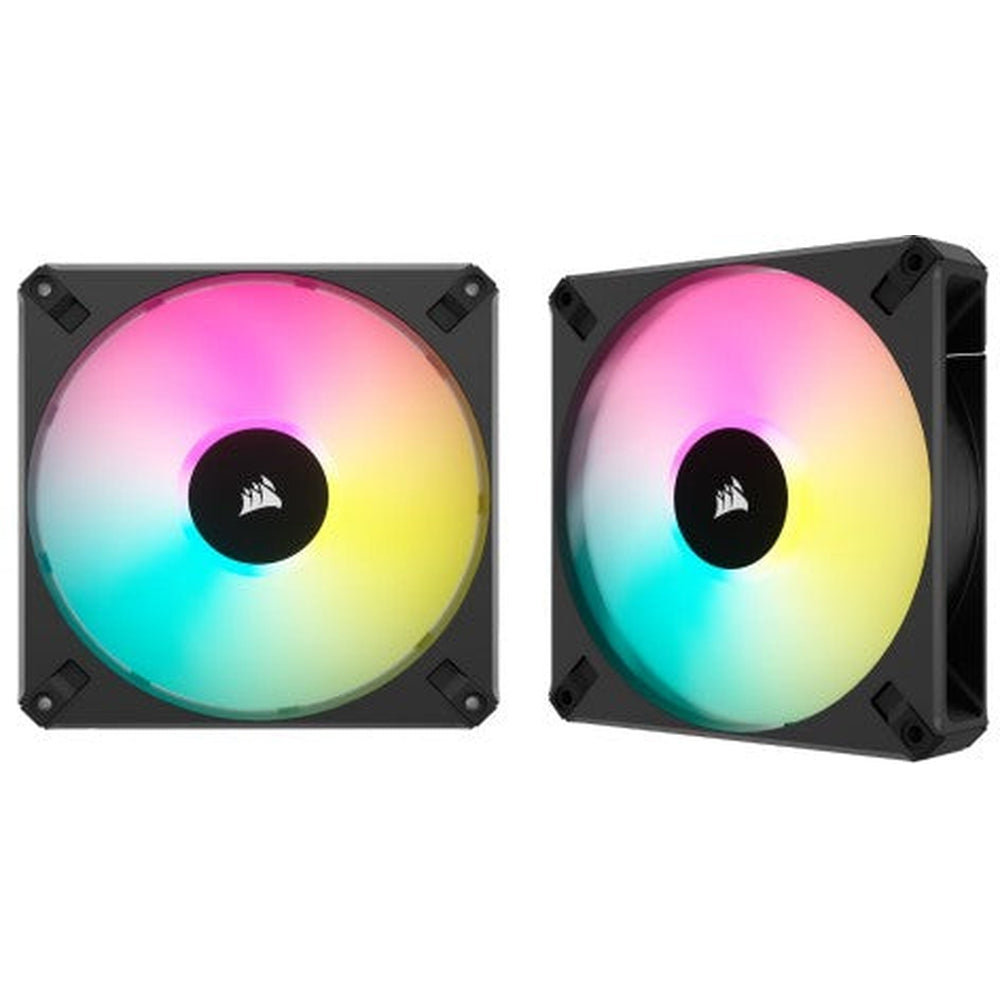CORSAIR AF ELITE Series AF140 RGB ELITE 140mm Fluid Dynamic RGB Fan with AirGuide Dual Pack with Lighting Node CORE XT