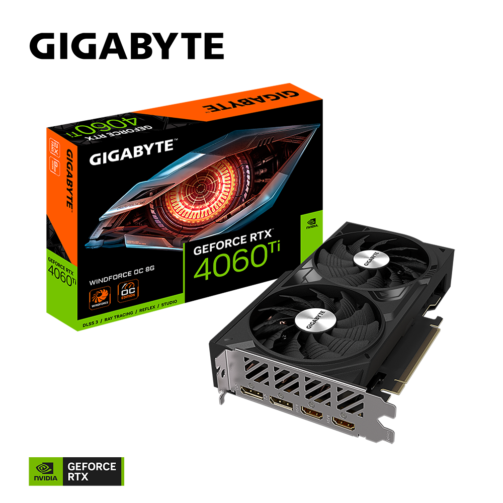 GeForce RTX 4060 Ti WINDFORCE OC 8G GV-N406TWF2OC-8GD NVIDIA RTX 4060/