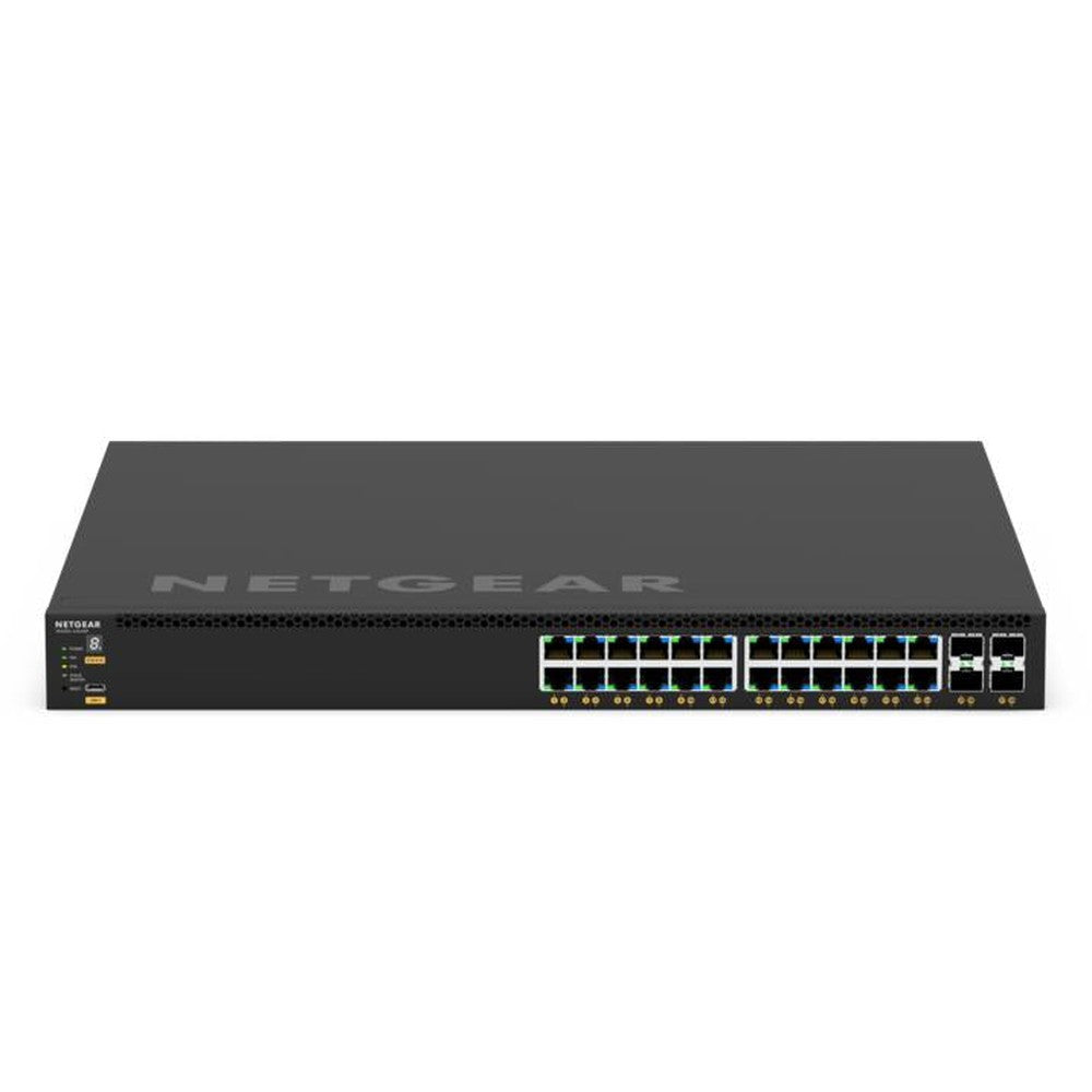 NETGEAR M4350-24G4XF 28-port Layer 3 Stackable Fully Managed Switch with 24 x 1G POE+ & 4 x 10GBASE-X SFP+ ProSAFE Lifetime  (GSM4328)*NEW