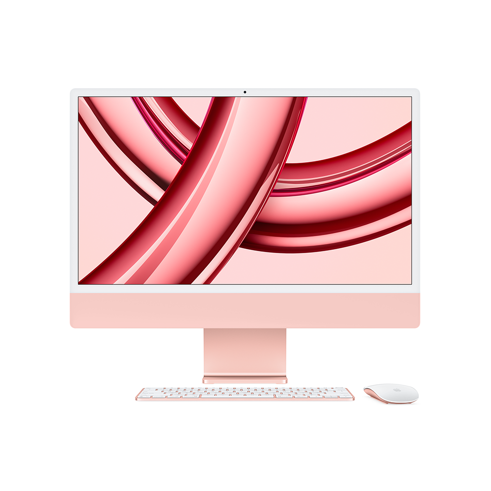 Apple 24-inch iMac with Retina 4.5K display: Apple M3 chip with 8core CPU and 8core GPU//256GB SSD//Pink