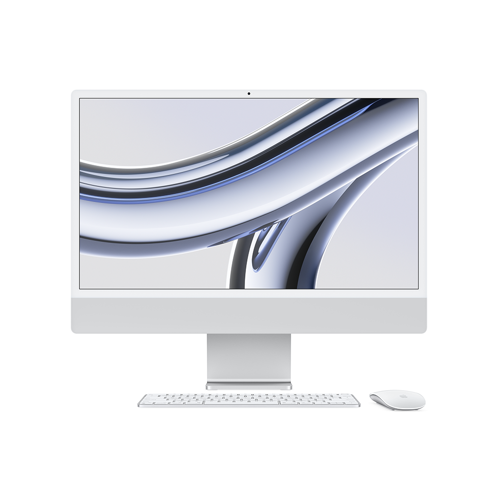 Apple 24-inch iMac with Retina 4.5K display: Apple M3 chip with 8core CPU and 8core GPU//256GB SSD//Silver