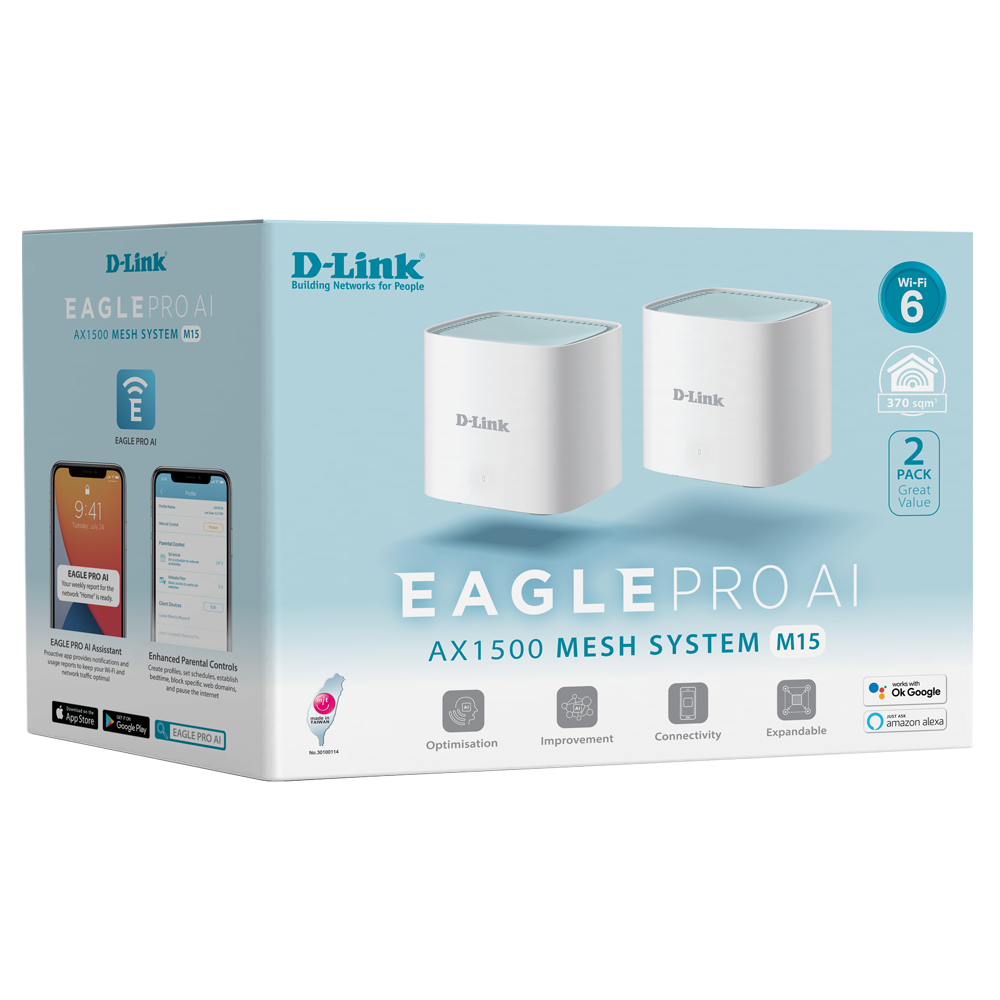 Dlink Eagle PRO AI AX1500 Mesh System (2-Pack)