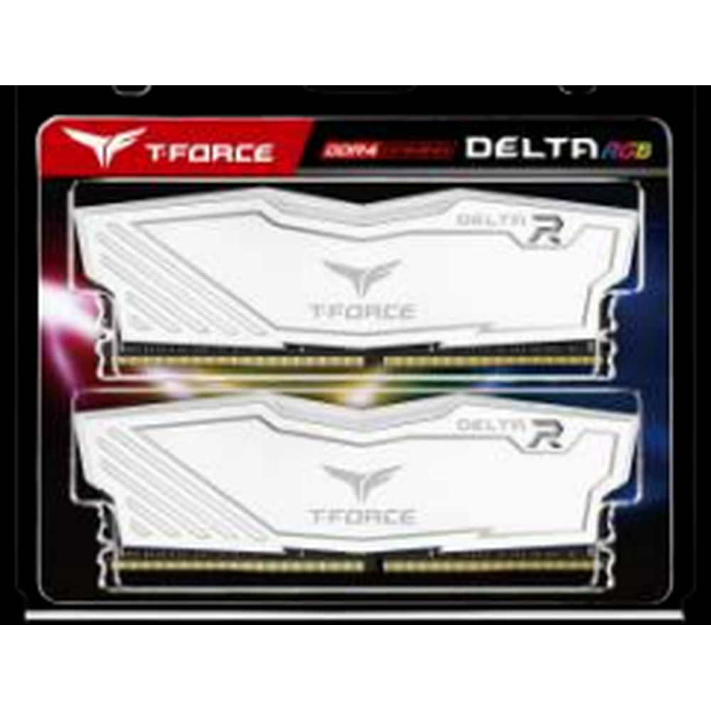 Team T-FORCE Delta RGB Series DRAM 16GB (2x8GB) DDR4 3600MHz 1.35V White Heatspreader