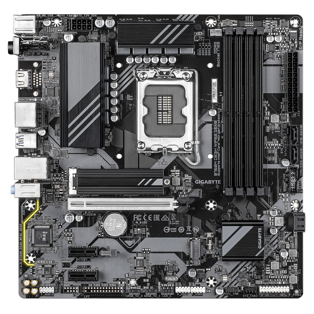Gigabyte B760M DS3H WF6E GEN5  Intel B760/Socket1700/rev.1.0  Micro ATX/AX210NGW