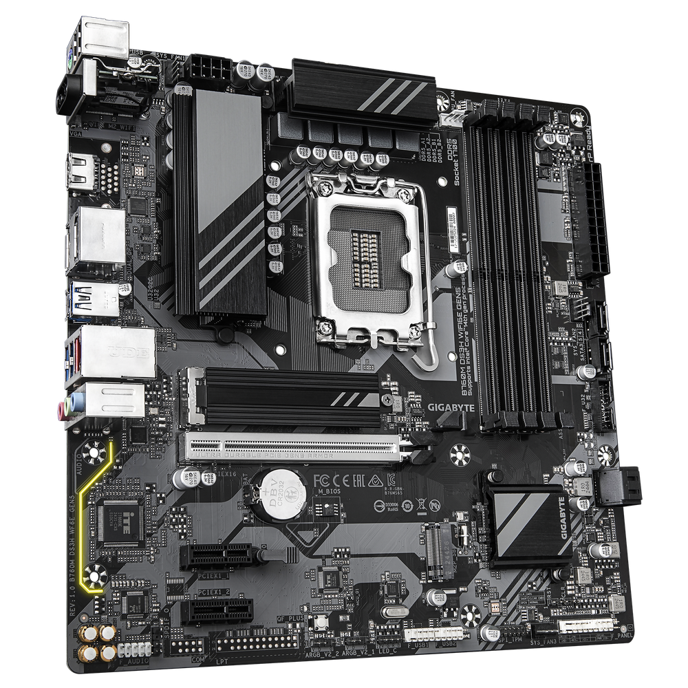 Gigabyte B760M DS3H WF6E GEN5  Intel B760/Socket1700/rev.1.0  Micro ATX/AX210NGW