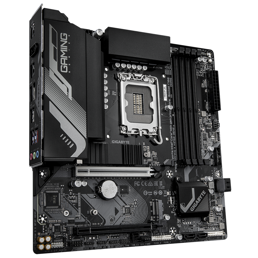 Gigabyte B760M GAMING X WIFI6E GEN5; Intel B760 Express Chipset; 4 x DDR5 DIMM sockets supporting up to 256 GB