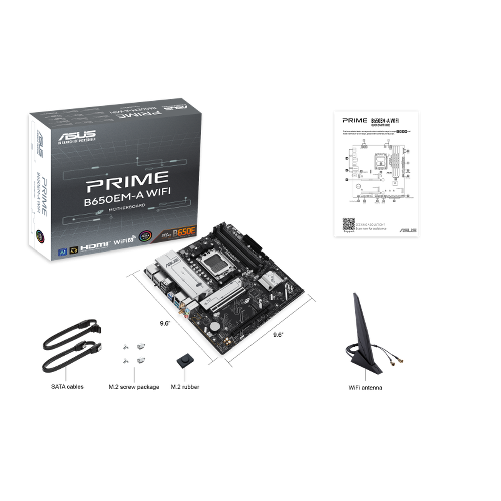 ASUS - Components & Peripherals PRIME B650EM-A WIFI//SOCKET AM5B650USB10GWIFI6AURAMB