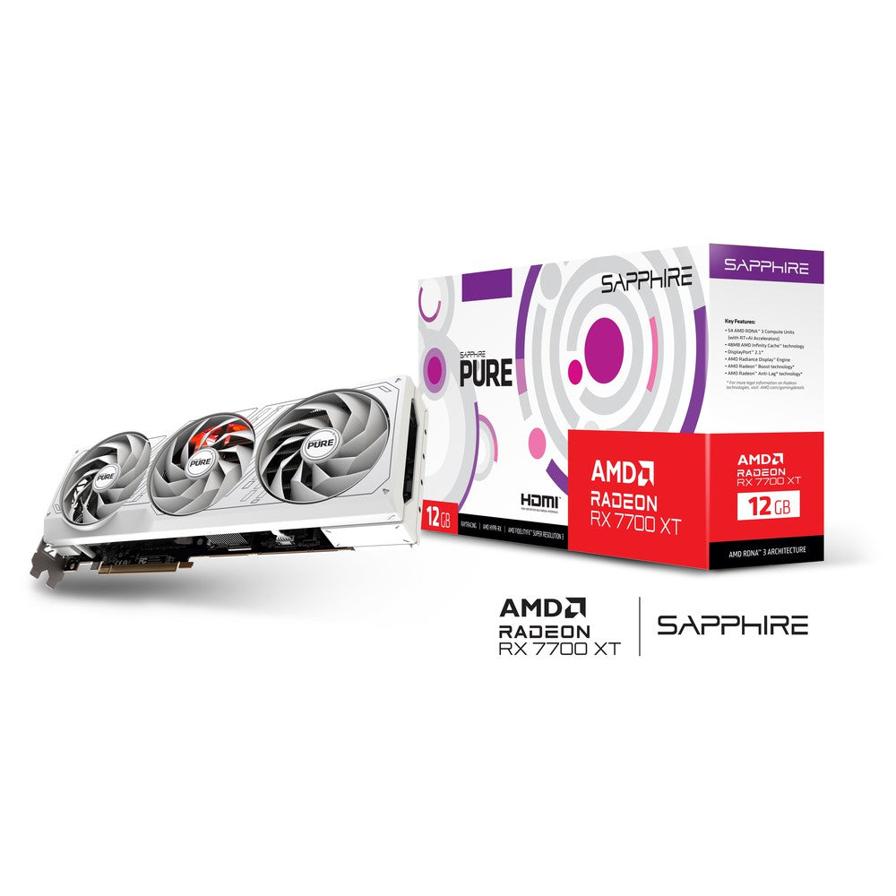 SAPPHIRE PURE AMD RADEON RX 7700 XT GAMING OC 12GB GDDR6 DUAL HDMI / DUAL DP