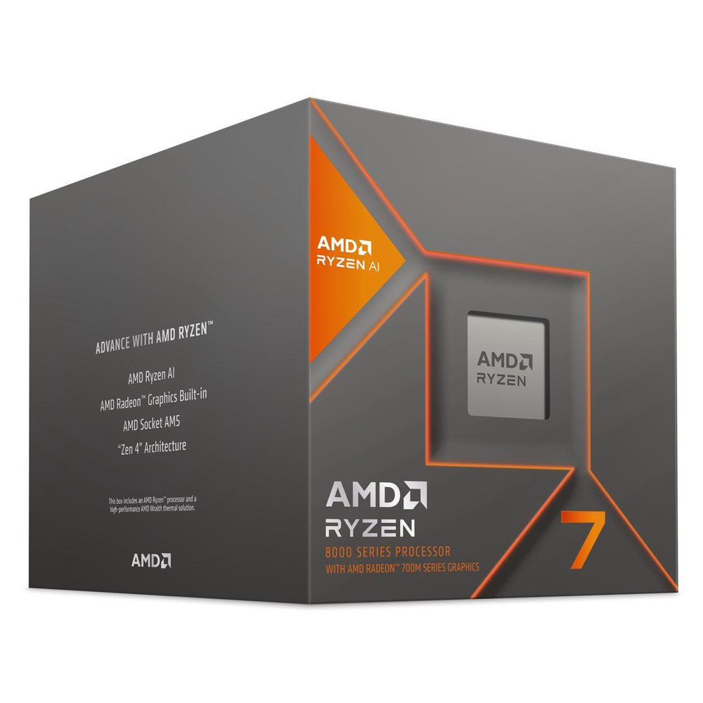 AMD Ryzen 7 8700G 8 Cores/16Threads 65 watts Max Freq 5.150Ghz 24MB Cache Wraith Spire Cooler Radeon Graphics
