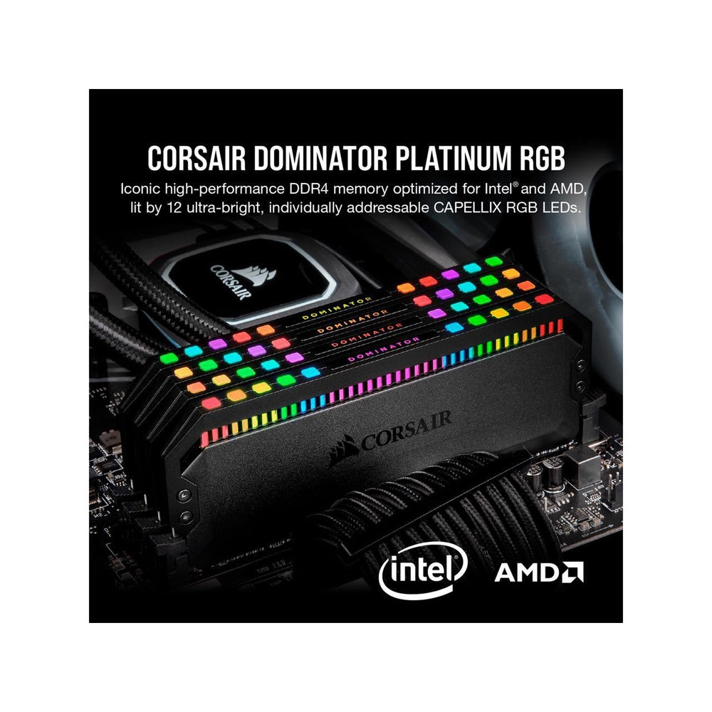 Corsair DDR4 3200MHz 32GB 2x16GB DIMM Unbuffered 16-20-20-38 XMP 2.0 DOMINATOR PLATINUM RGB Black Heatspreader RGB LED 1.35V