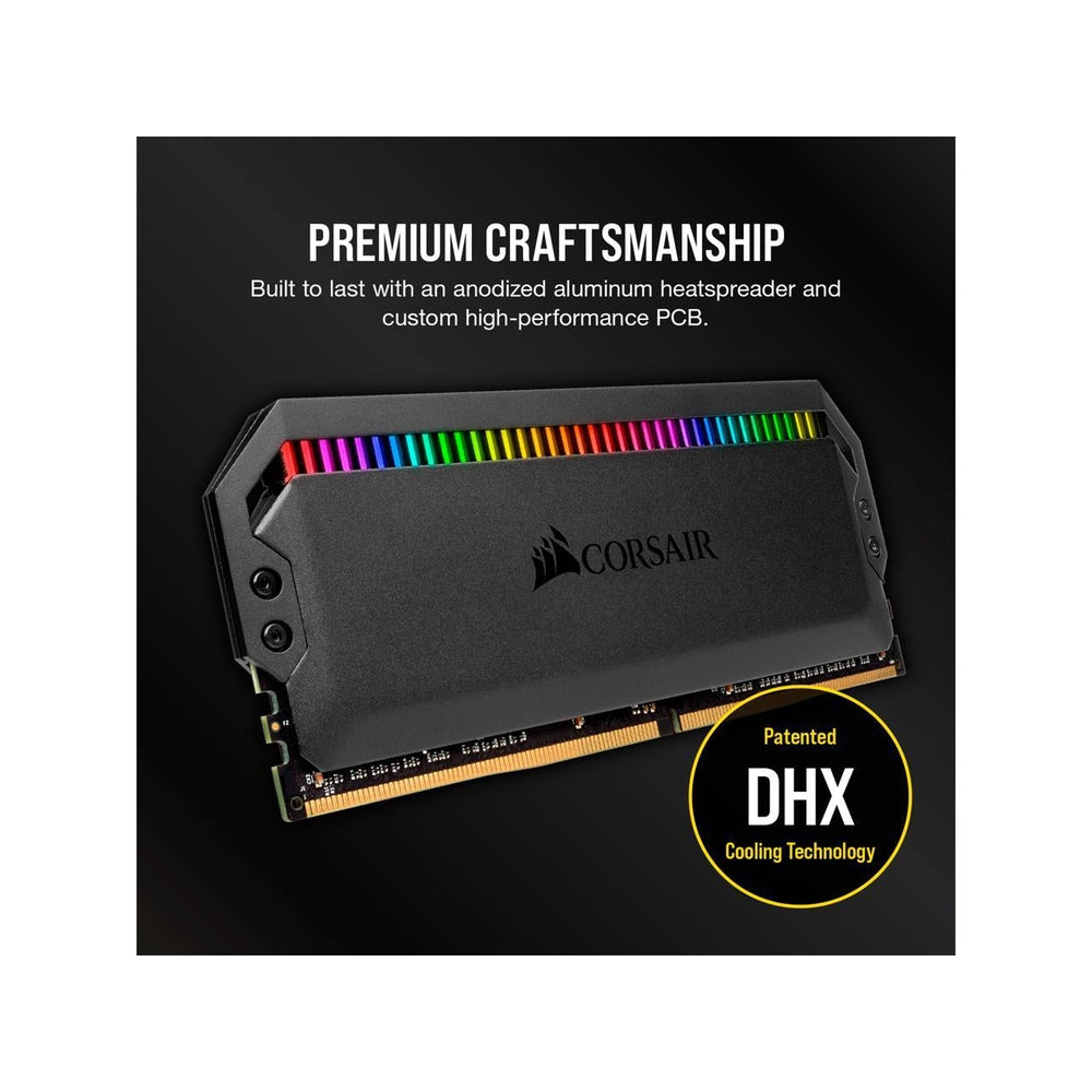 Corsair DDR4 3200MHz 32GB 2x16GB DIMM Unbuffered 16-20-20-38 XMP 2.0 DOMINATOR PLATINUM RGB Black Heatspreader RGB LED 1.35V