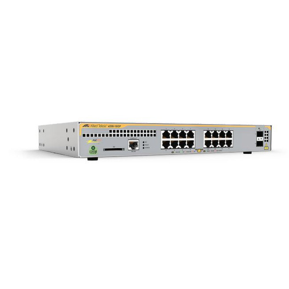 Allied Telesis L2+ switch with 16 x 10/100/1000T PoE ports and 2 x 100/1000X SFP ports AU Power Cord