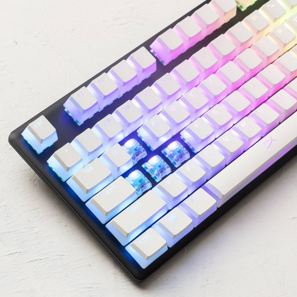 HP HyperX Pudding Keycaps - Full Key Set - PBT - White (US Layout) translucent keycaps (pudding)