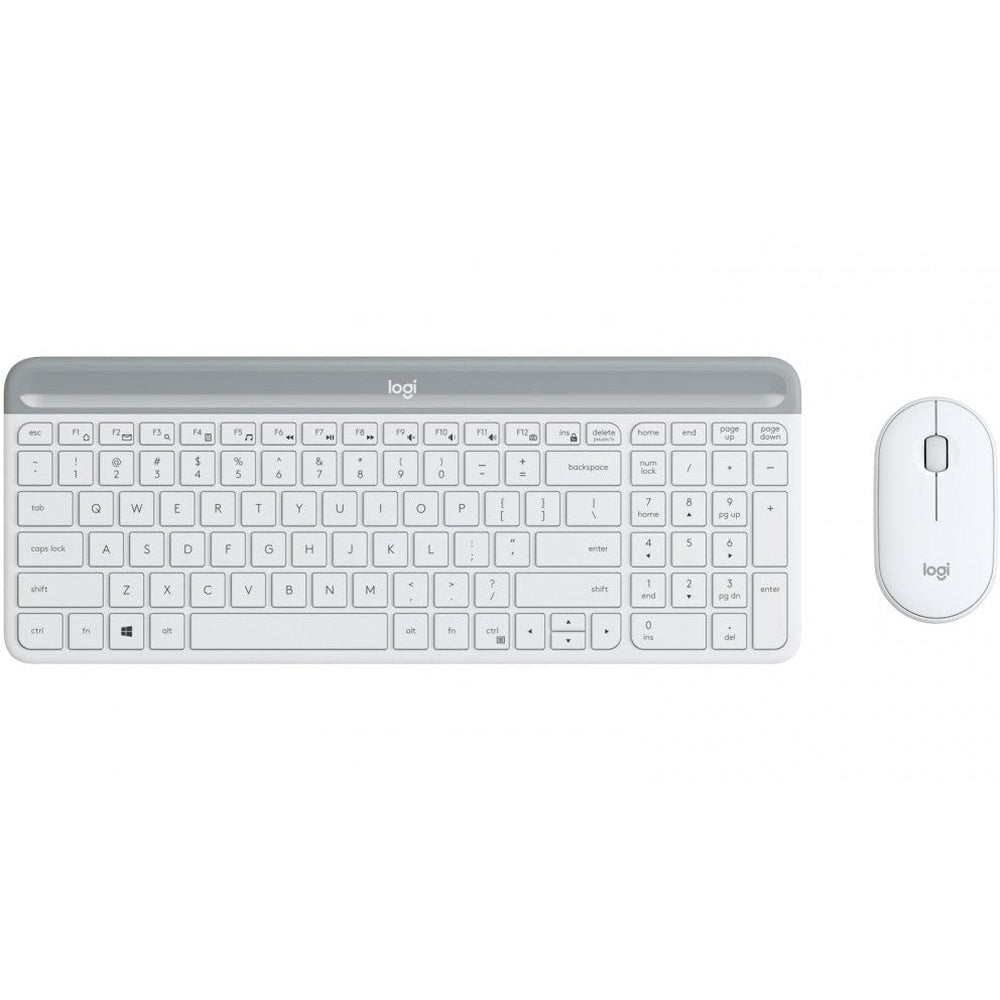 Logitech Slim Wireless Keyboard and Mouse Combo MK470 White
