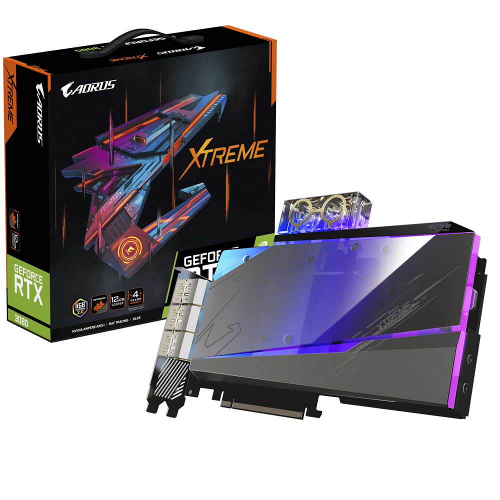 NVIDIA AORUS GeForce RTX 3080 XTREME WATERFORCE WB 12G RTX 3080/REV 1.0 PCI-E 4.0 x16/12 GB GDDR6X/384 bit DP*3/HDMI*3