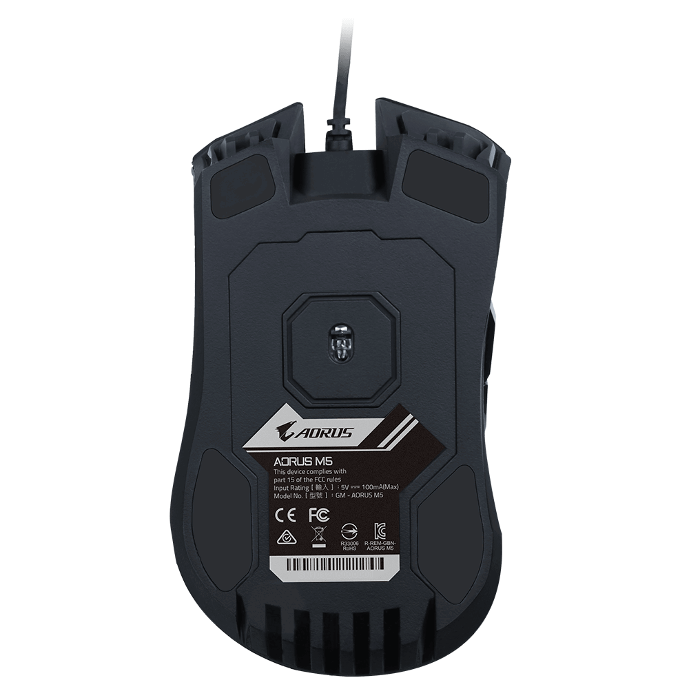 Gigabyte AORUS M5 Ergonomic Right-handed Gaming Mouse 16000dpi Pixart 3389 Optical Sensor 2 side buttons USB Corded RGB Fusion 2.0