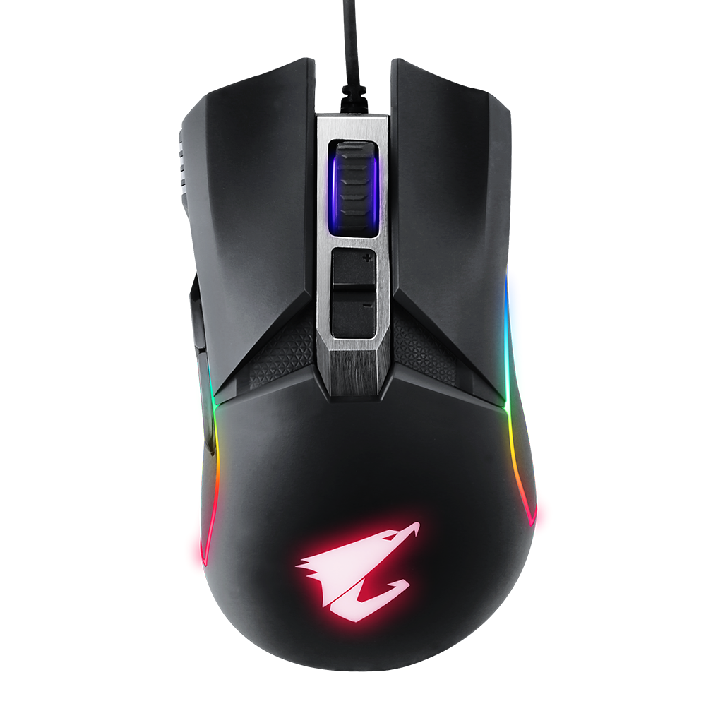 Gigabyte AORUS M5 Ergonomic Right-handed Gaming Mouse 16000dpi Pixart 3389 Optical Sensor 2 side buttons USB Corded RGB Fusion 2.0