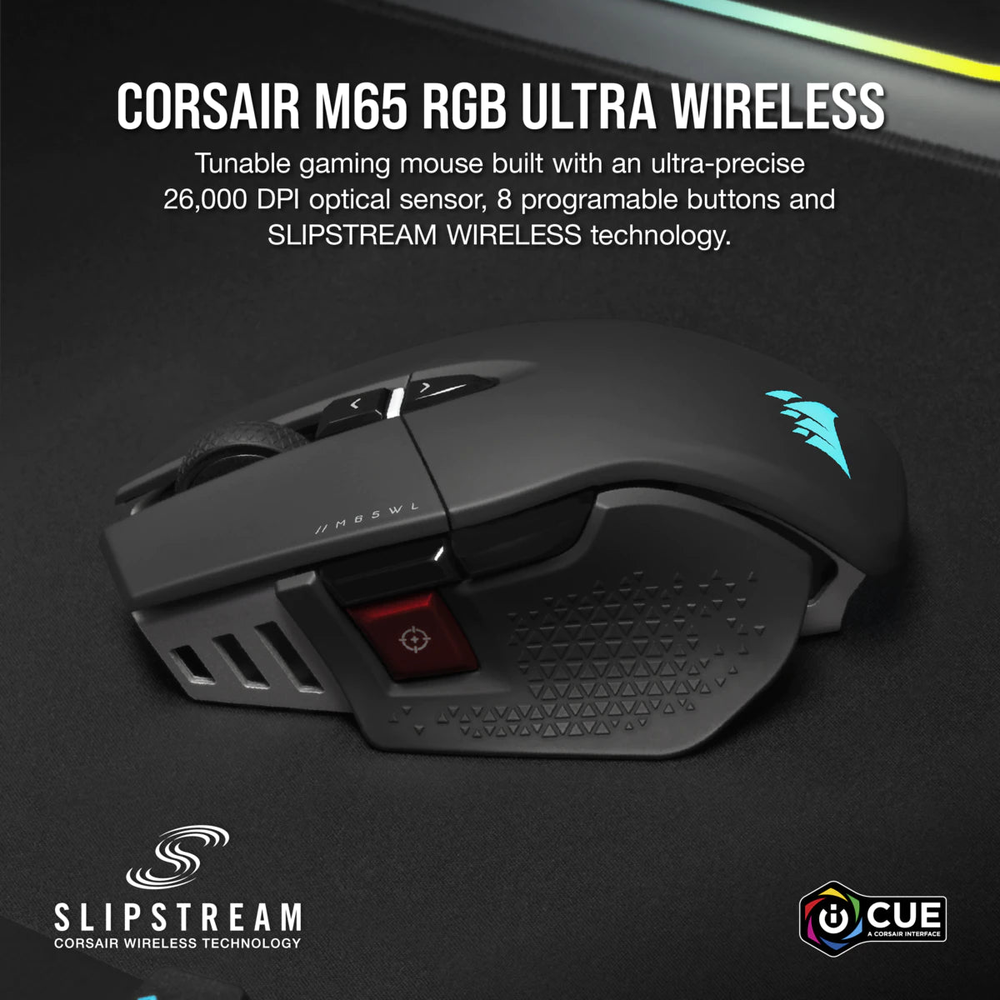 CORSAIR M65 RGB ULTRA WIRELESS Tunable FPS Wireless Gaming Mouse