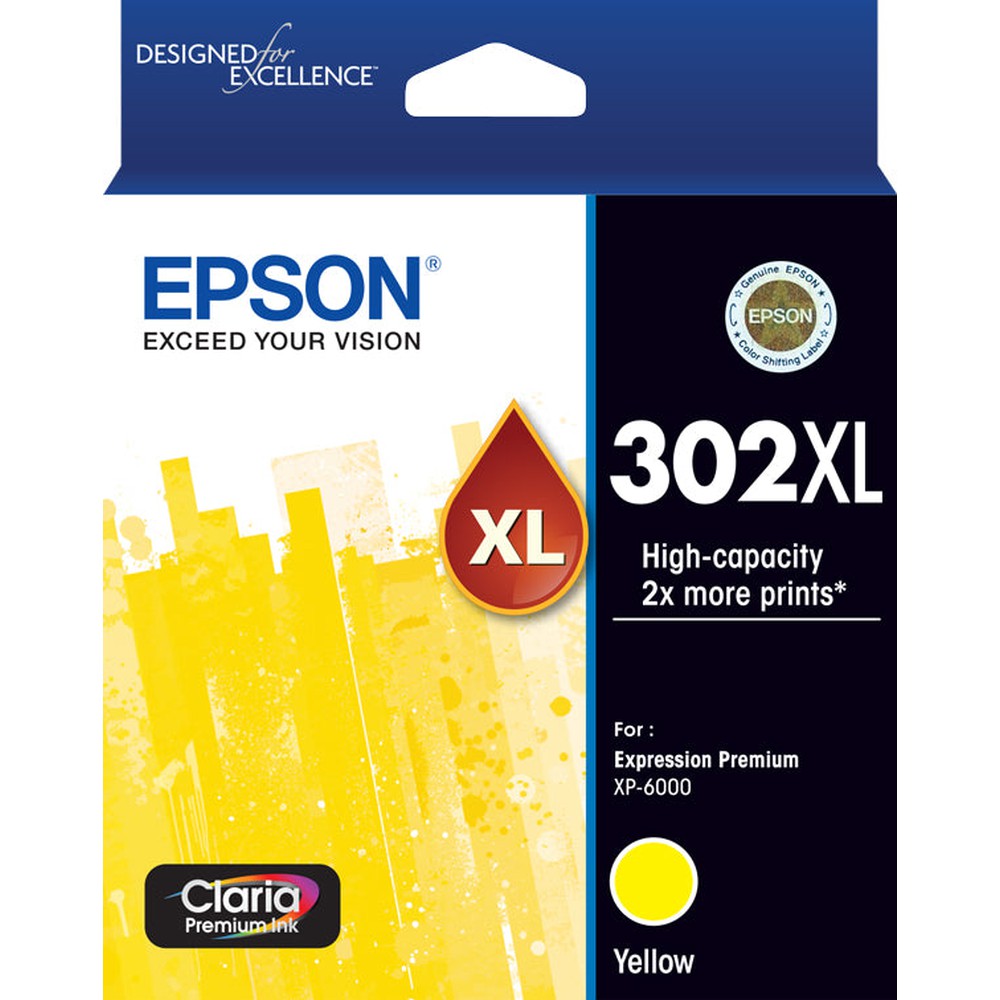 Epson 302XL Yellow Ink Claria Premium - XP-6000 XP-6100