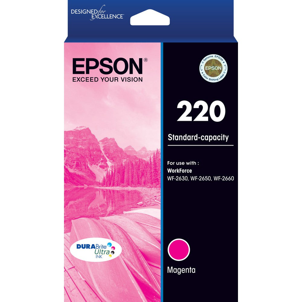 Epson 220 Std Capacity DURABrite Ultra Magenta ink(Epson WorkForce WF-2630 WF-2650 WF-2660)