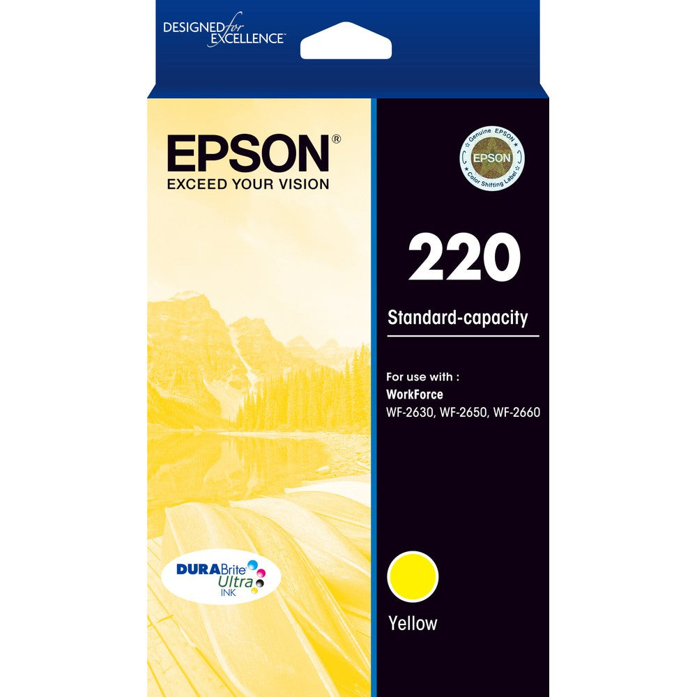 Epson 220 Std Capacity DURABrite Ultra Yellow ink(Epson WorkForce WF-2630 WF-2650 WF-2660)