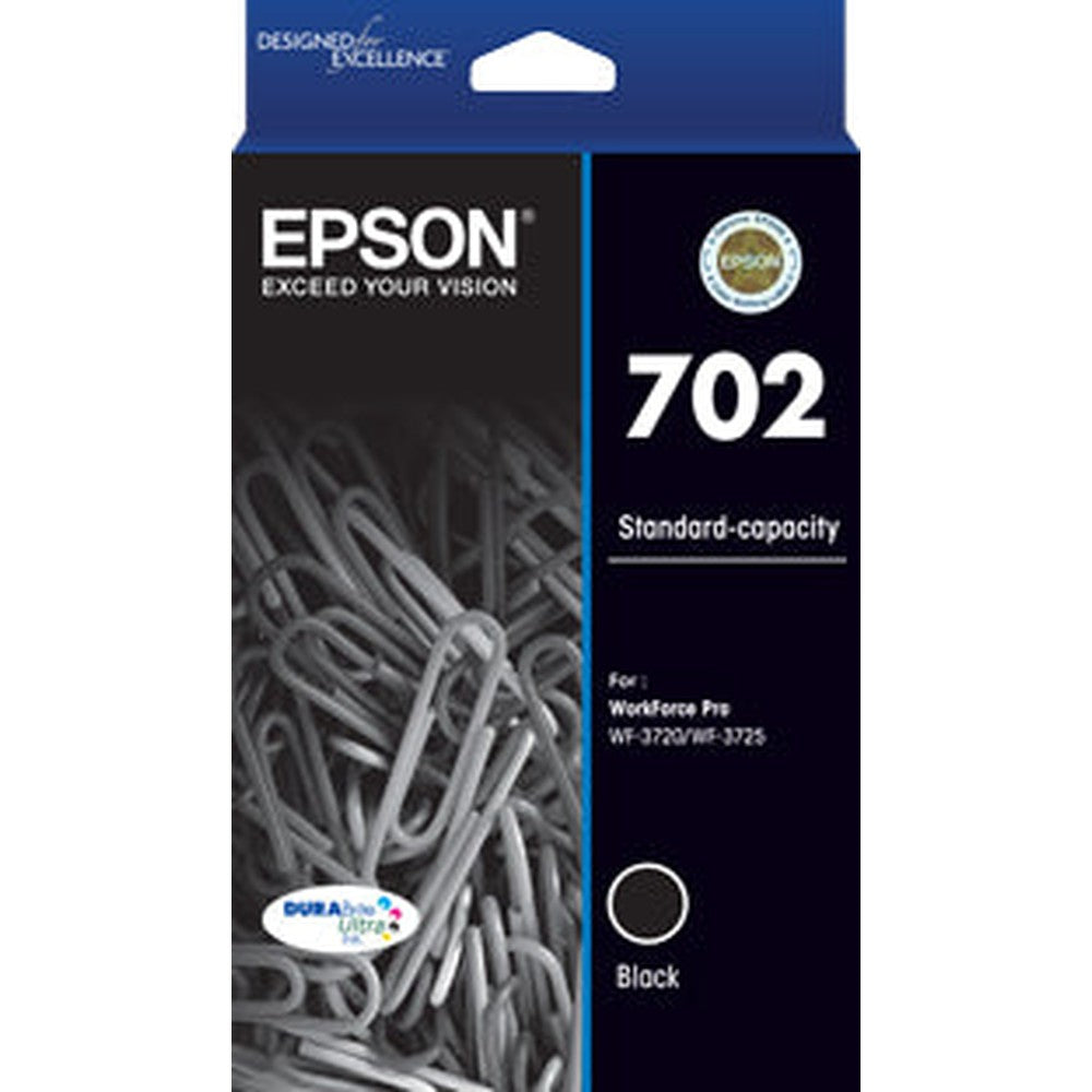 Epson 702 Std Black Ink DURABrite - WF-3720 WF-3725