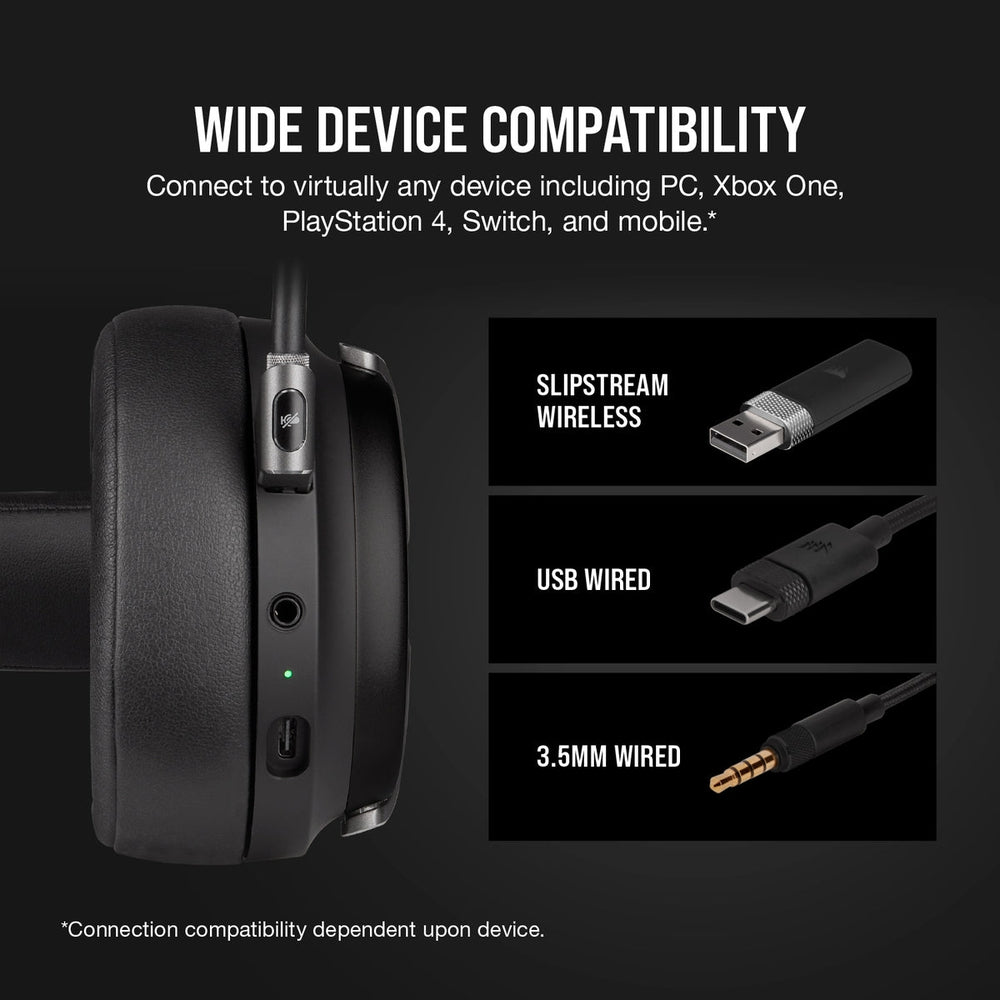 CORSAIR VIRTUOSO RGB WIRELESS High-Fidelity Gaming Headset Carbon