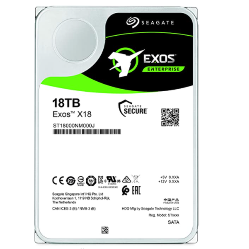 Seagate Exos X18 HDD 512E/4KN SATA 18TB 3.5" 7200 RPM 256 MB cache NO ENCRYPTION