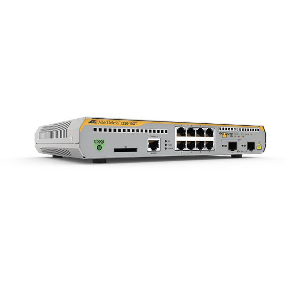 Allied Telesis L2+ switch with 8 x 10/100/1000T ports and 2 x 100/1000X SFP ports AU Power Cord