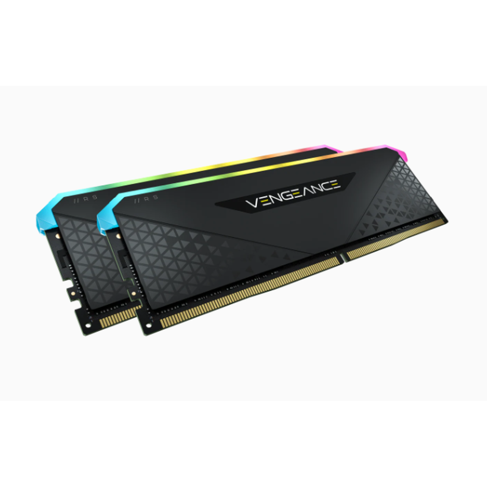 Corsair DDR4 3200MHz 32GB 2x16GB Dimm Unbuffered 16-20-20-38 XMP 2.0 Vengeance RGB RS Heatspreader RGB LED Black PCB 1.35V for AMD Ryzen & Intel XMP