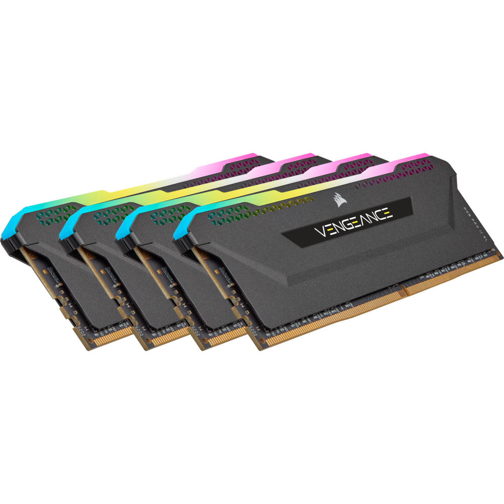 Corsair DDR4 3200MHz 32GB 4x8GB DIMM Unbuffered 16-20-20-38 XMP 2.0 Vengeance RGB Pro SL Black Heatspreader 1.35V for AMD Ryzen/Threadripper/Intel