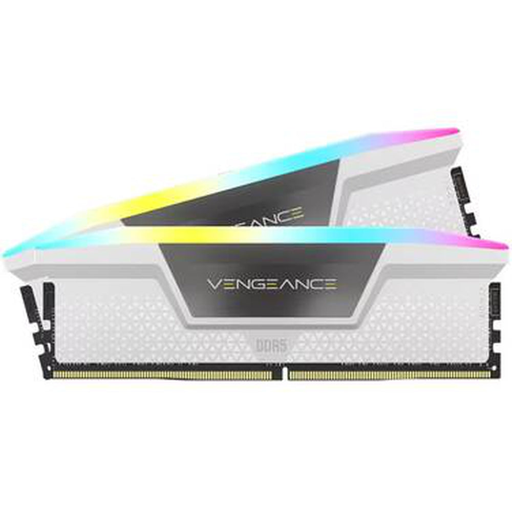 DDR5 6000MT/s 64GB 2x32GB DIMM Unbuffered 40-40-40-77 Std PMIC XMP 3.0 VENGEANCE RGB DDR5 White Heatspreader RGB LED 1.35V