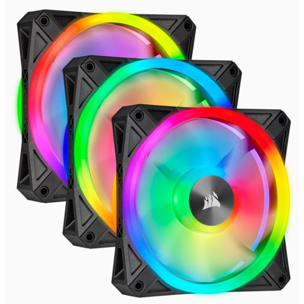 CORSAIR QL Series QL120 RGB 120mm RGB LED Fan Triple Pack with Lighting Node CORE