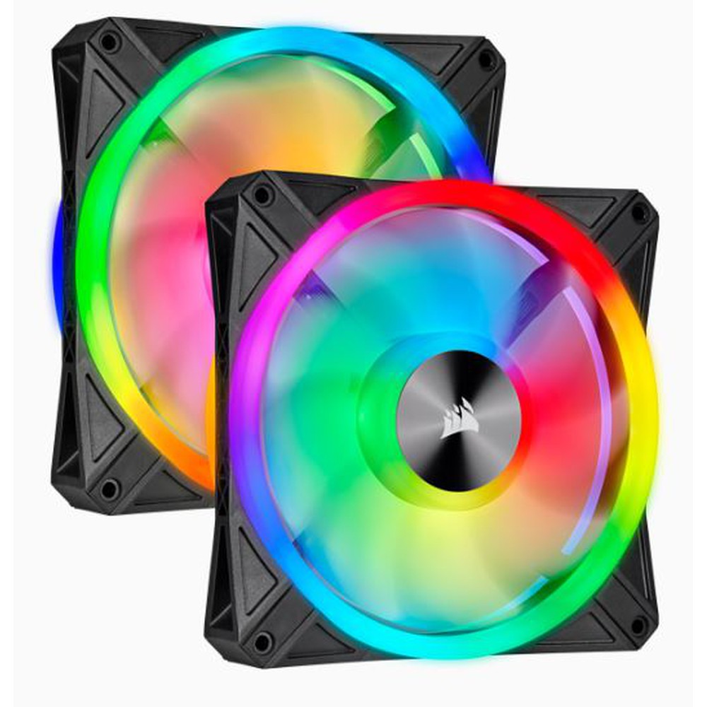 CORSAIR QL Series QL140 RGB 140mm RGB LED Fan Dual Pack with Lighting Node CORE