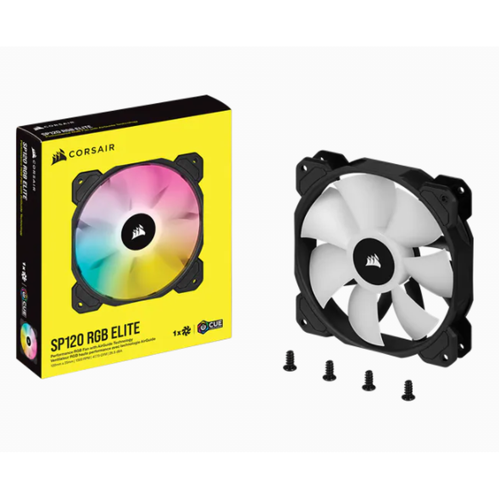 Corsair SP120 RGB ELITE 120mm RGB LED Fan with AirGuide Single Pack