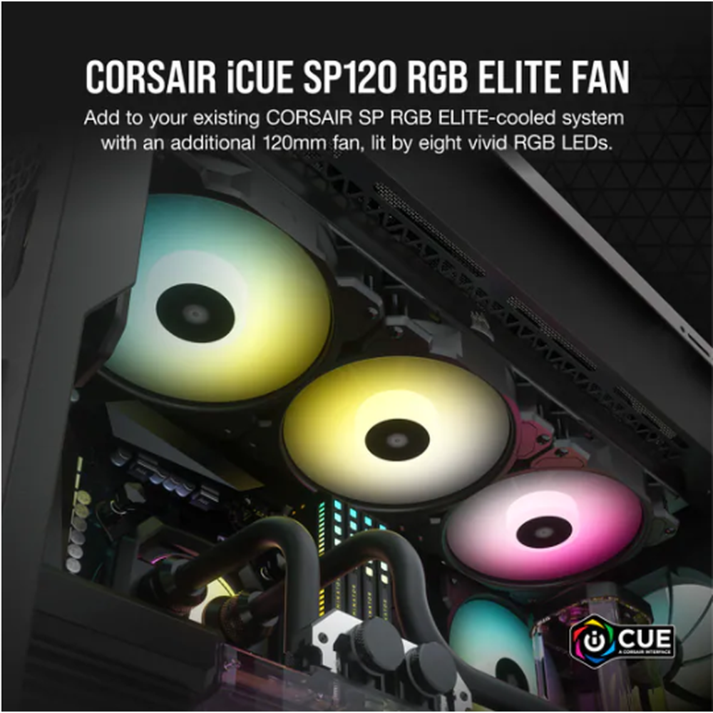 Corsair SP120 RGB ELITE 120mm RGB LED Fan with AirGuide Single Pack