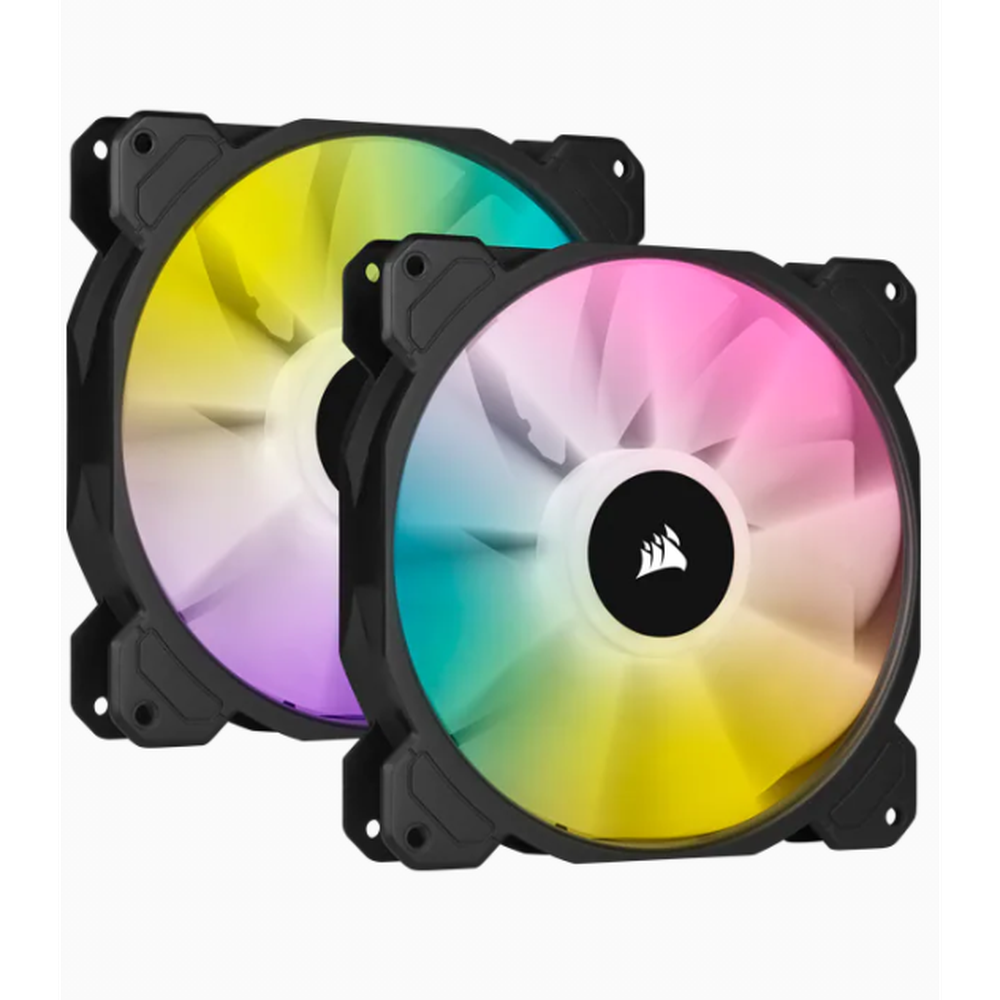Corsair SP140 RGB ELITE 140mm RGB LED Fan with AirGuide Dual Pack with Lighting Node CORE