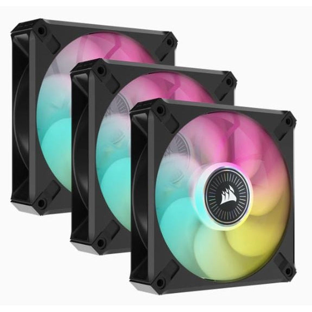 CORSAIR ML ELITE Series ML120 RGB ELITE 120mm Magnetic Levitation RGB Fan with AirGuide Triple Pack with Lighting Node CORE