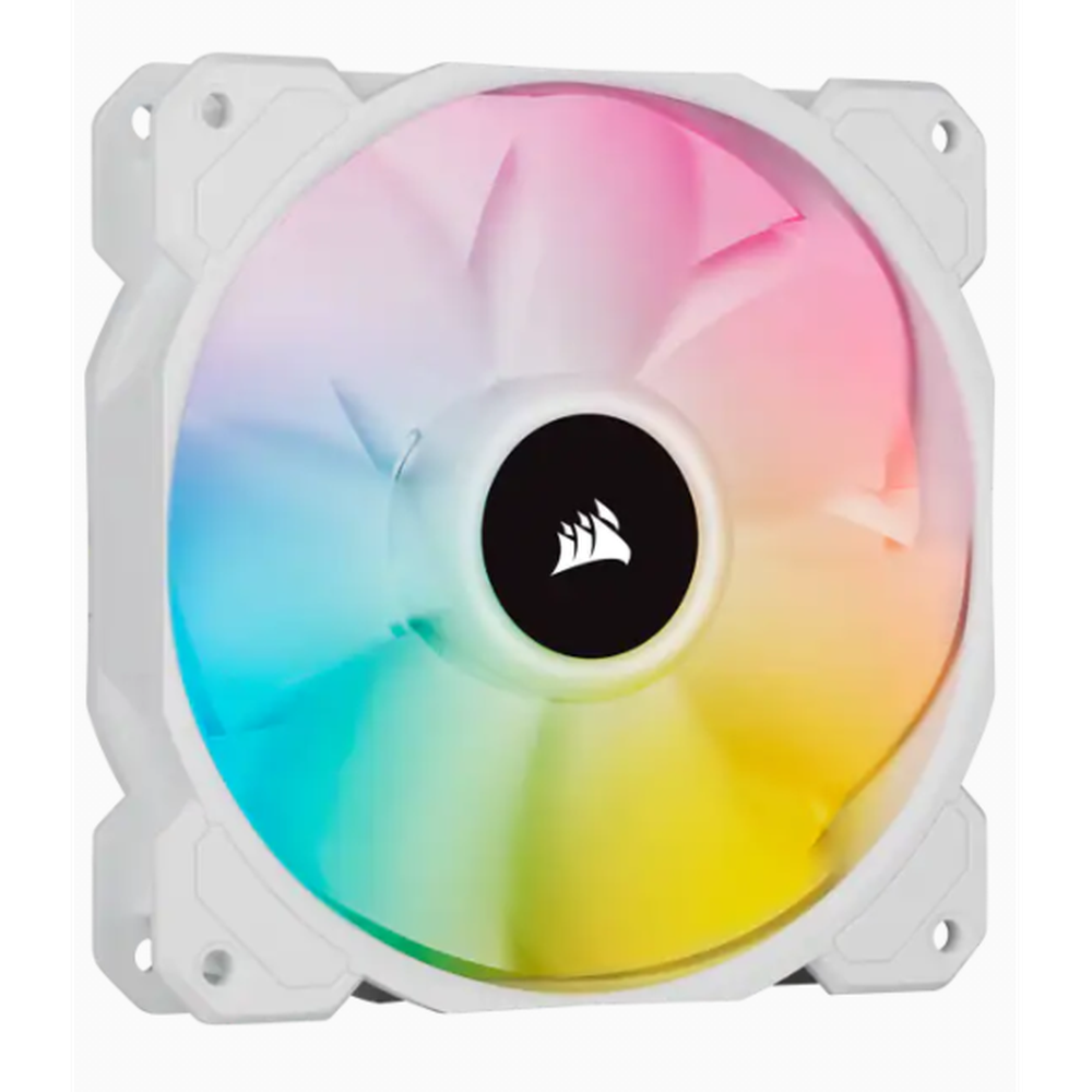 Corsair White SP120 RGB ELITE 120mm RGB LED Fan with AirGuide Triple Pack with Lighting Node CORE