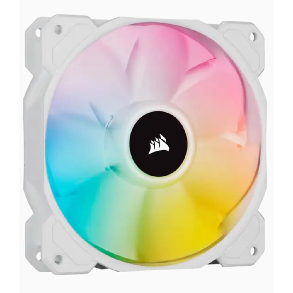 Corsair White SP120 RGB ELITE 120mm RGB LED Fan with AirGuide Triple Pack with Lighting Node CORE