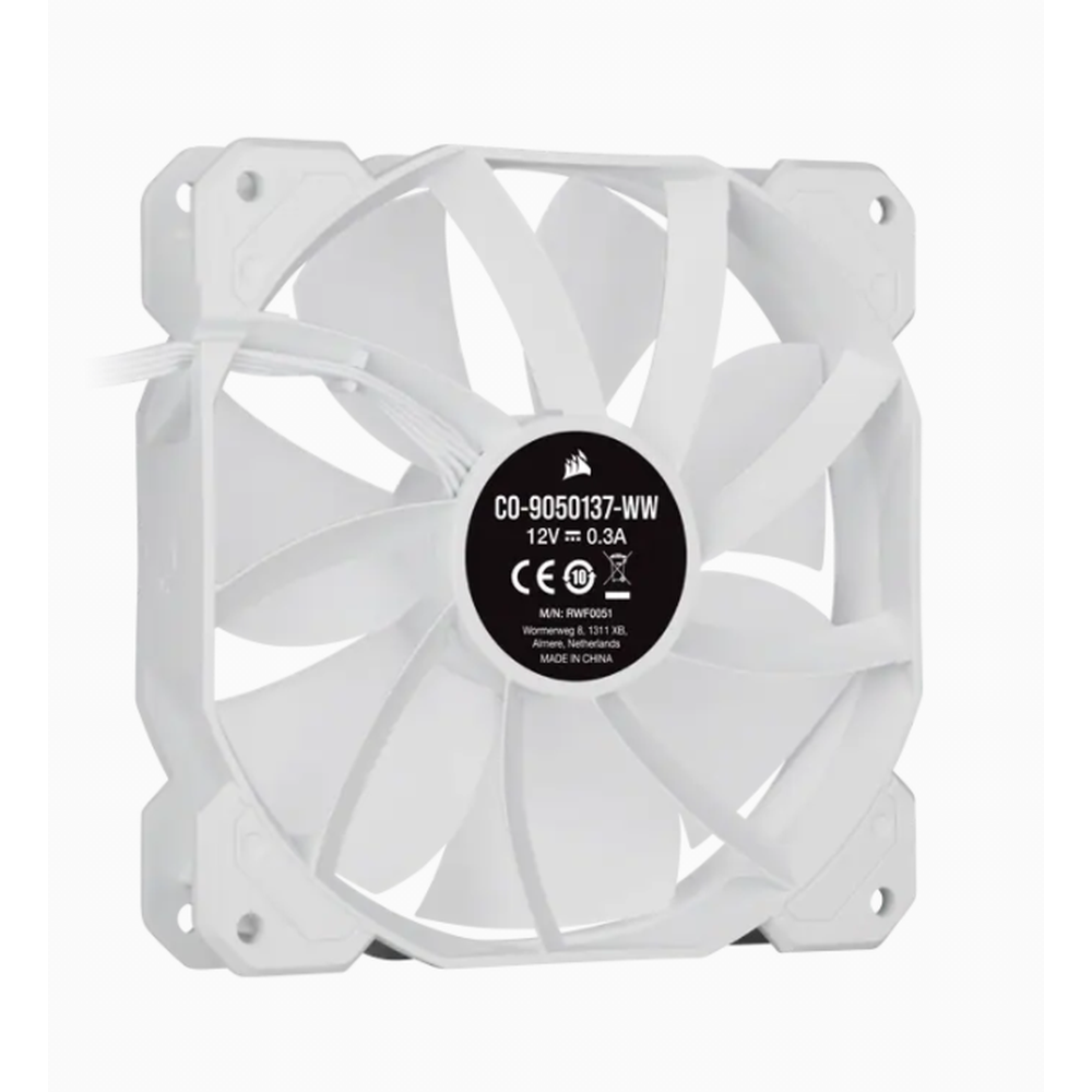 Corsair White SP120 RGB ELITE 120mm RGB LED Fan with AirGuide Triple Pack with Lighting Node CORE