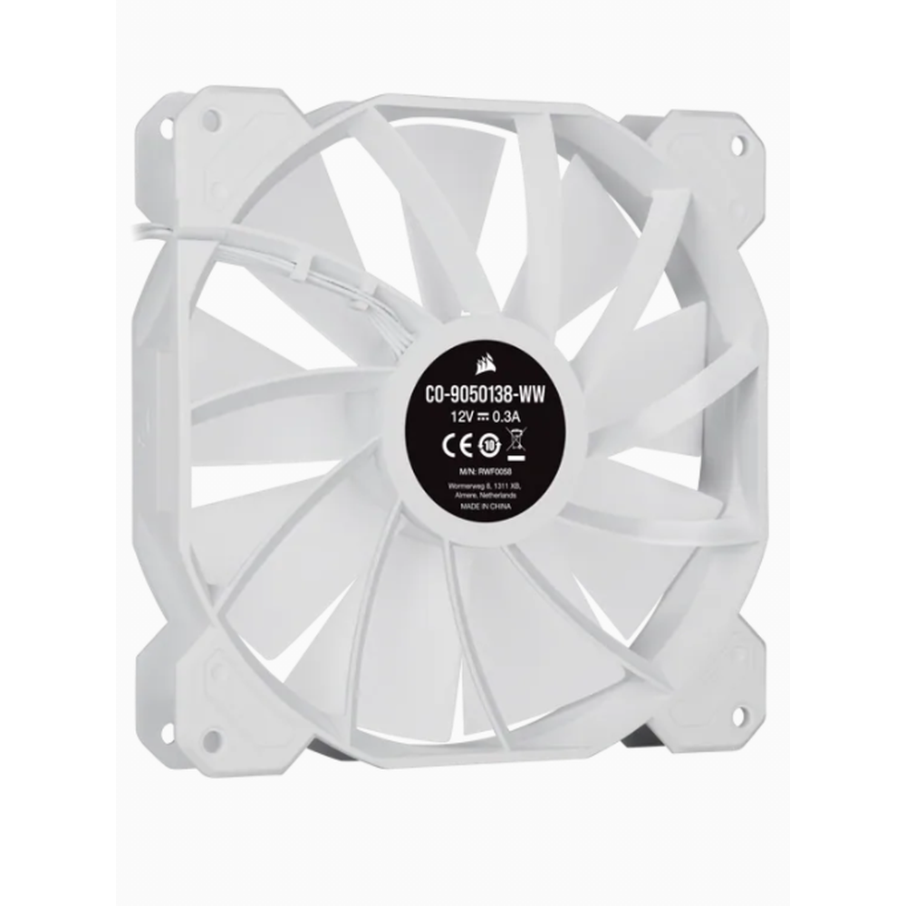 Corsair White SP140 RGB ELITE 140mm RGB LED Fan with AirGuide Single Pack