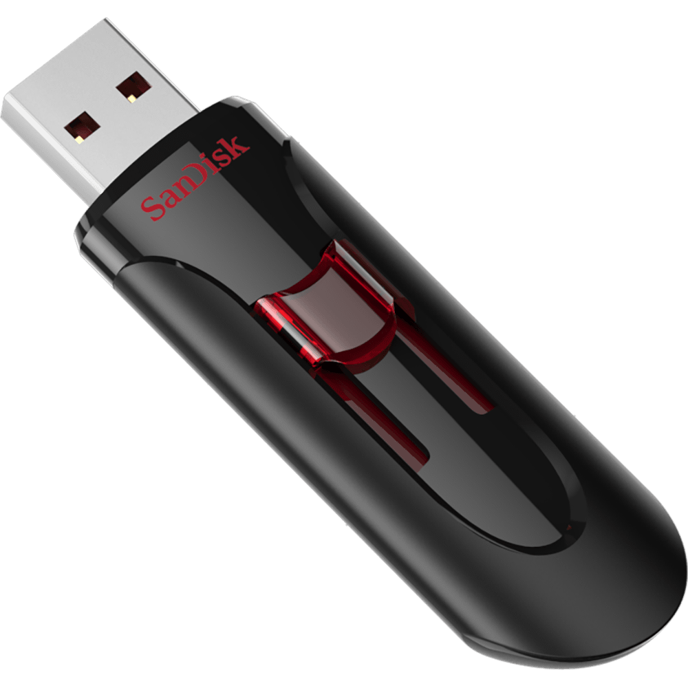 SanDisk Cruzer Glide 3.0 USB Flash Drive CZ600 256GB USB3.0 Black with red slider retractable design 5Y