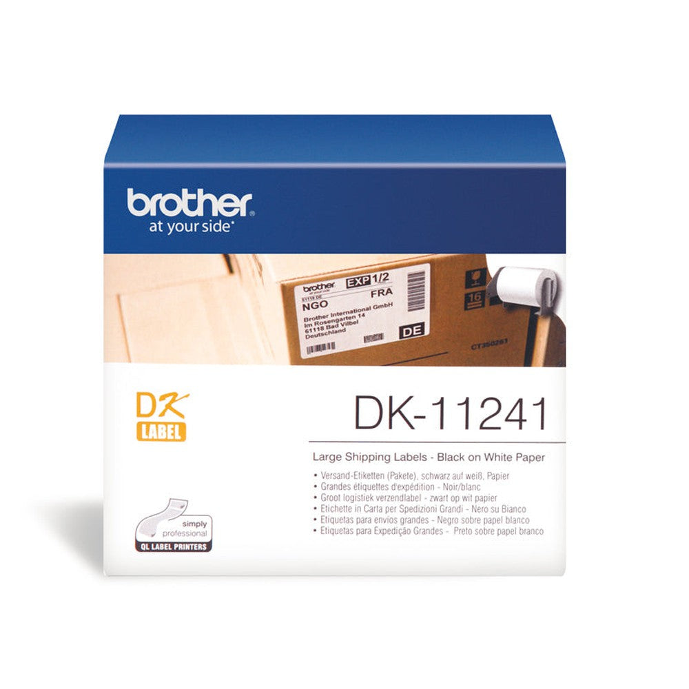 Brother LARGE WHITE SHIPPING LABELS 102MMX 152MM 200 PER ROLL-Replace DK-11241